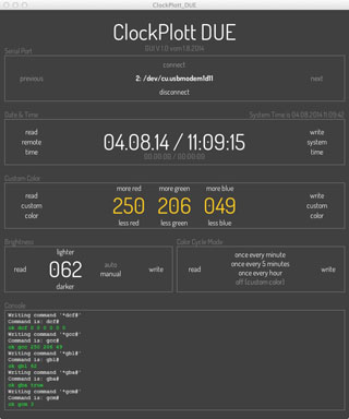 ClockPlott-DUE-GUI: Bedienung